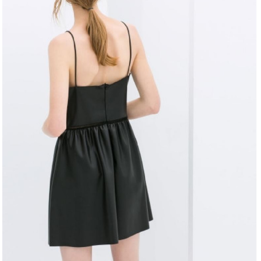 Zara Faux Leather Mini Dress - Picture 3 of 9